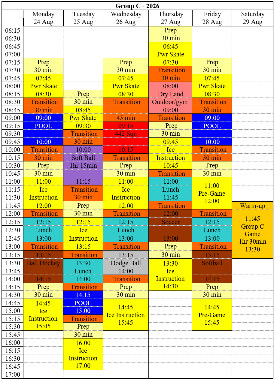 2026 Schedule - Group C